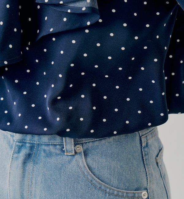  「フリルワンショルドットブラウス」|シャツ・ブラウス|