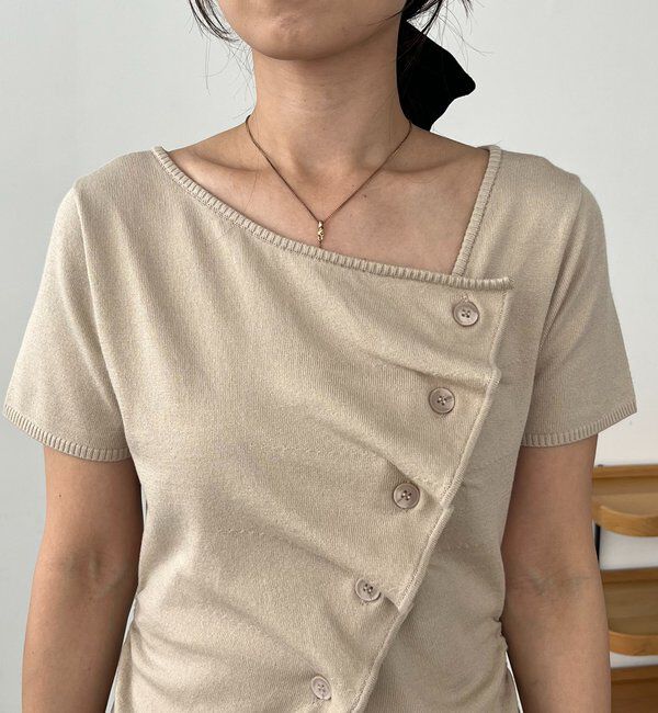  「フリルボタンチビ袖カーディガン」|カーディガン|