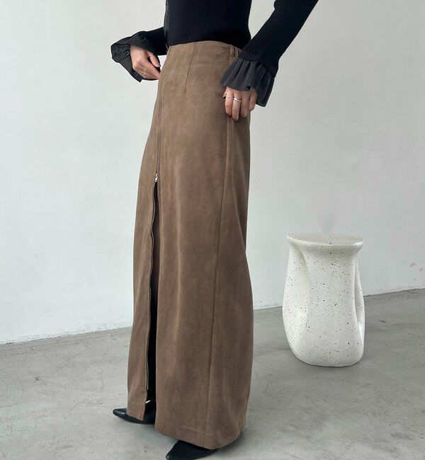  「スエードジップスカート」|スカート|