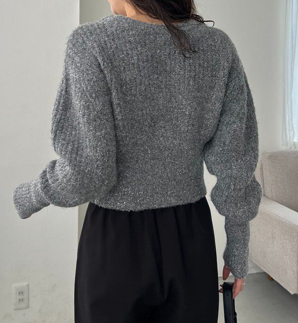  「裾ジップラメプルオーバー」|ニット・セーター|