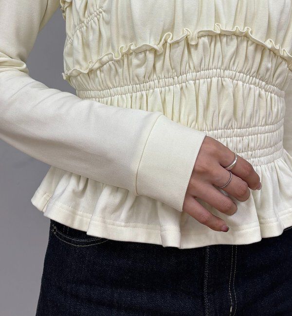  「【体感＋4℃】ベアシャーリング裏起毛トップス」|Tシャツ・カットソー|