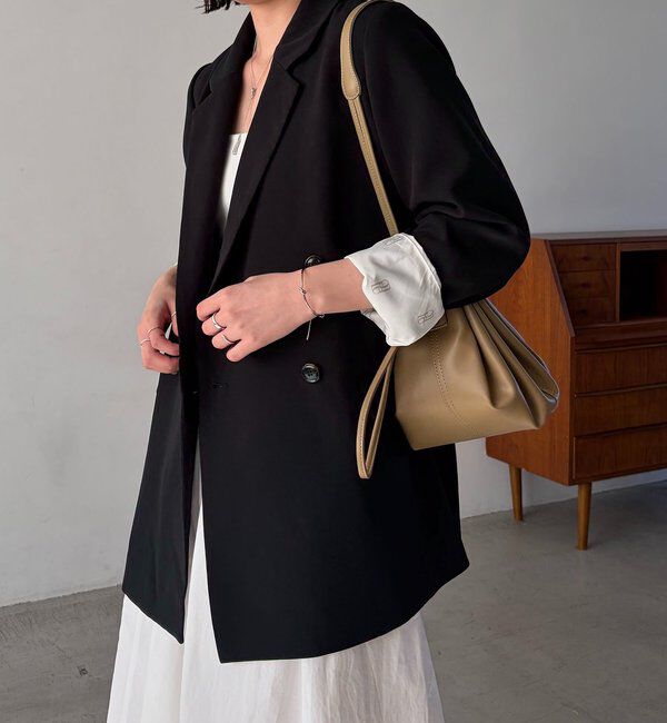  「【再販・サイズ展開あり・WEB限定カラー/グレージュ】Wテーラージャケット」|テーラードジャケット|