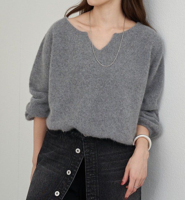  「ファーウールキーネックニット」|ニット・セーター|