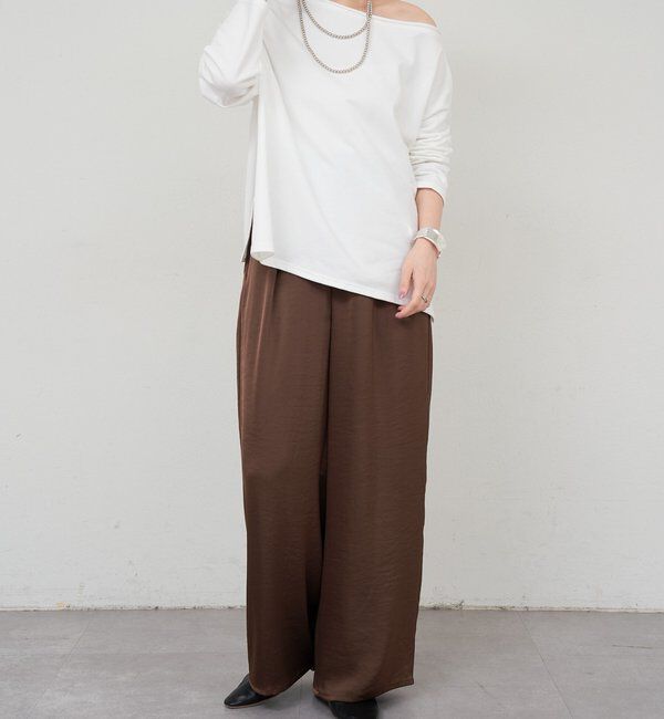  「サイドスリットオフショルスウェット」|Tシャツ・カットソー|