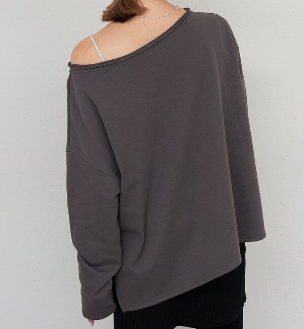  「サイドスリットオフショルスウェット」|Tシャツ・カットソー|