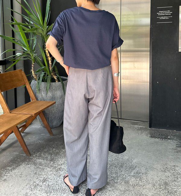  「ダブルタックストライプワイドパンツ」|チノ|