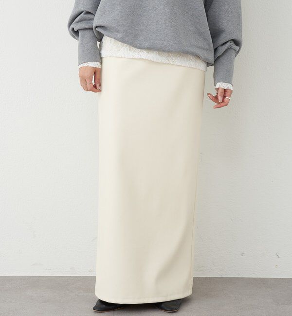  「レザーマキシスカート」|スカート|オフホワイト