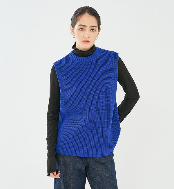 collex「バックレースアップ畔編みベスト」|ベスト・ジレ|