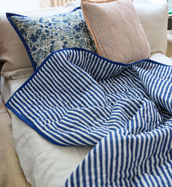 collex「ブロックプリント キルトブランケット 140&times;200」|ブランケット|