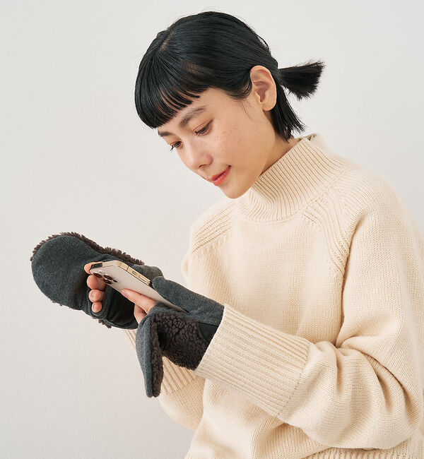 collex「【福田手袋】【タッチパネル対応】ボアミトングローブ」|手袋|