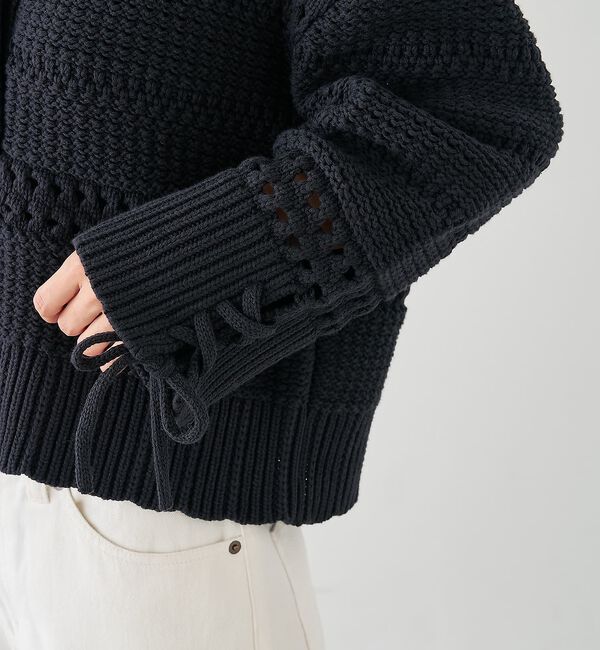 collex「袖口レースアップ2WAYカーディガン」|カーディガン|