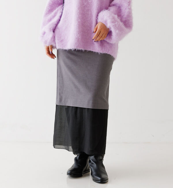 Rouge vif「コンビシアー タイトスカート」|スカート|グレー