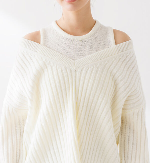 Rouge vif「Vネックリブニット アンサンブル」|ニット・セーター|