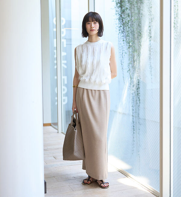 Rouge vif「フリンジニットノースリーブプルオーバー」|ニット・セーター|