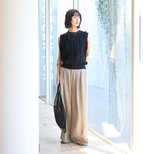 Rouge vif「フリンジニットノースリーブプルオーバー」|ニット・セーター|