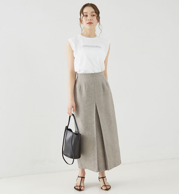 Rouge vif「ラメリネンスリットスカート」|スカート|