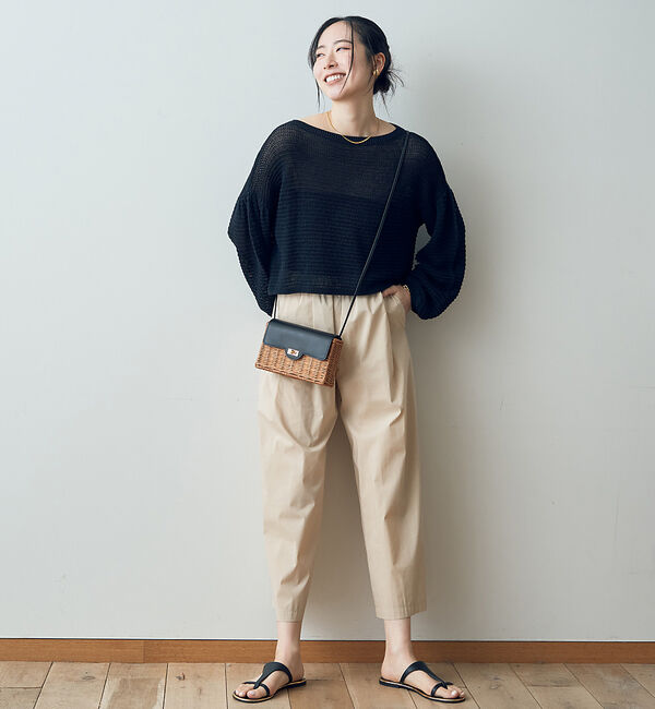 Rouge vif「麻混 変形天竺ニットプルオーバー」|ニット・セーター|