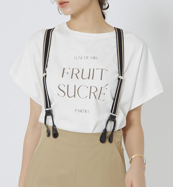 Rouge vif「【一部店舗限定】シルケット天竺フレンチスリーブTシャツ」|Tシャツ・カットソー|チャコールグレー