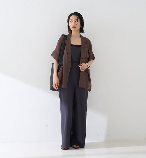 Rouge vif「フレアストレートワイドサロペット」|オールインワン|