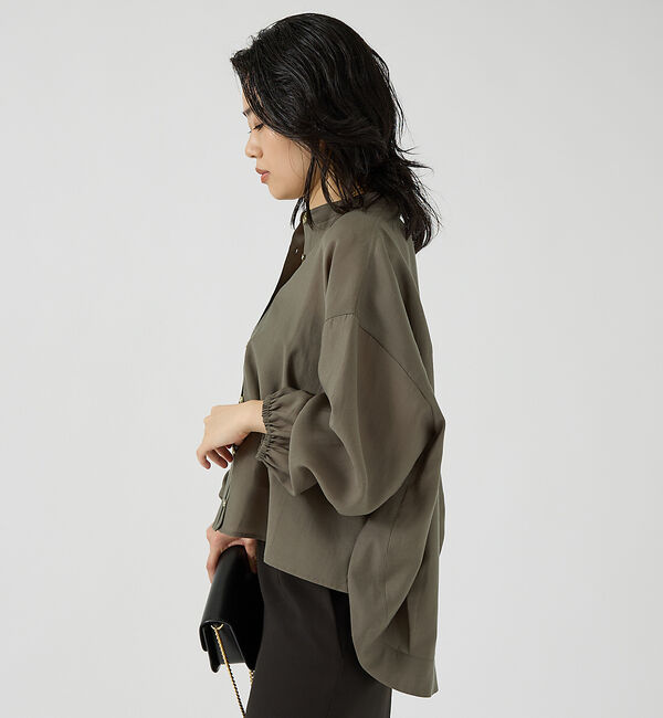 Rouge vif「スタンドカラータックシャツカーデ」|シャツ・ブラウス|