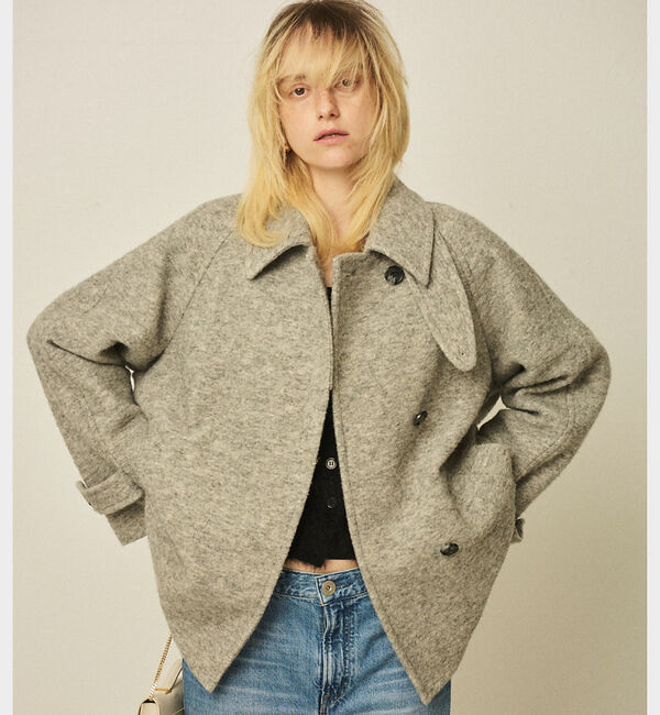 Rouge vif「【2サイズ展開】ウール混ショート丈スライバーコート」|その他|グレー