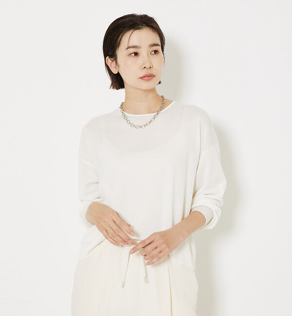 qualite「コットンナイロンハイゲージニット」|ニット・セーター|ホワイト