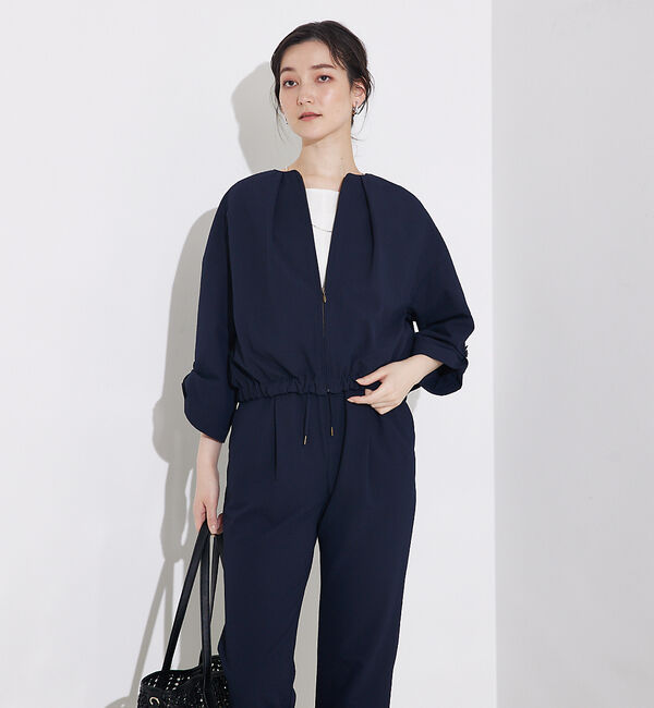 qualite「【接触冷感＆吸水速乾＆UV】シアサッカーブルゾン /セットアップ対応」|ブルゾン・スタジャン|ネイビー