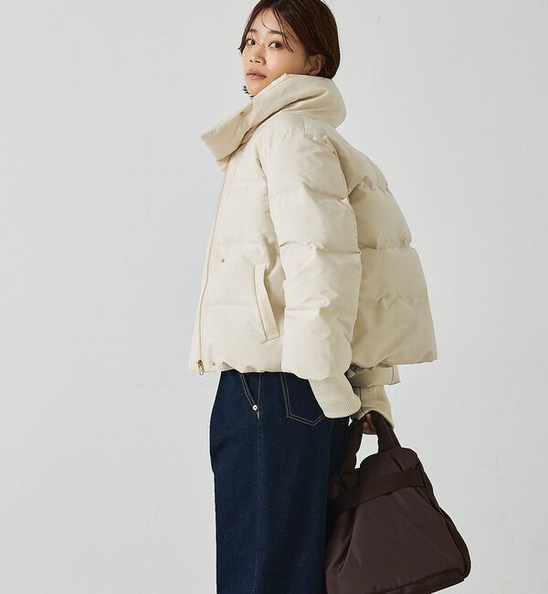 abahouse mavie「【WEB Domani掲載】袖リブシームレススタンドダウン/ロングセラー/定番/」|ダウン|