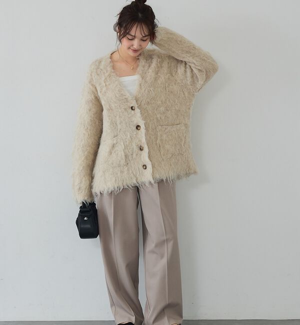 abahouse mavie「【後ろウエストゴム】タックワイドスラックス　m_01/シーズンレス/メンズライク」|その他|