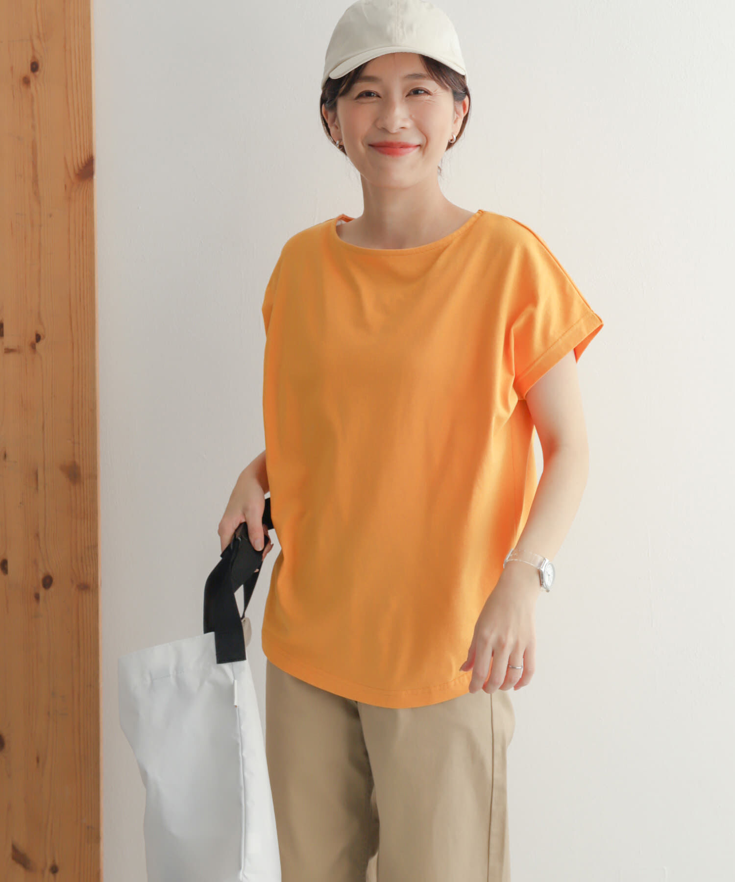 URBAN RESEARCH DOORS「add fabrics オーバーフレンチTシャツ」|Tシャツ・カットソー|