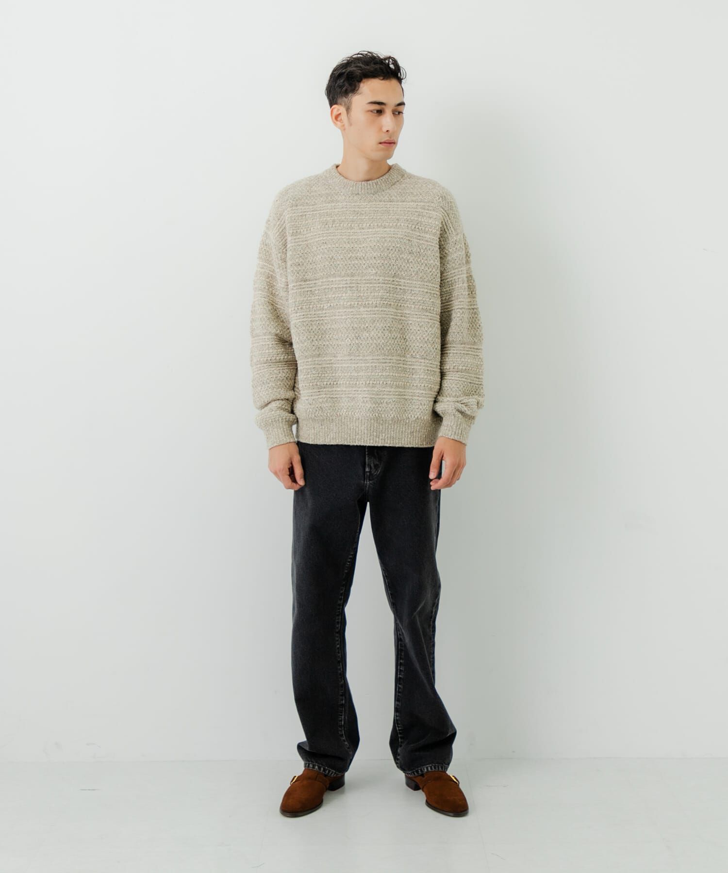 URBAN RESEARCH「『別注』crepuscule&times;URBAN RESEARCH　Multi Border Mix CREW-NECK」|ニット・セーター|