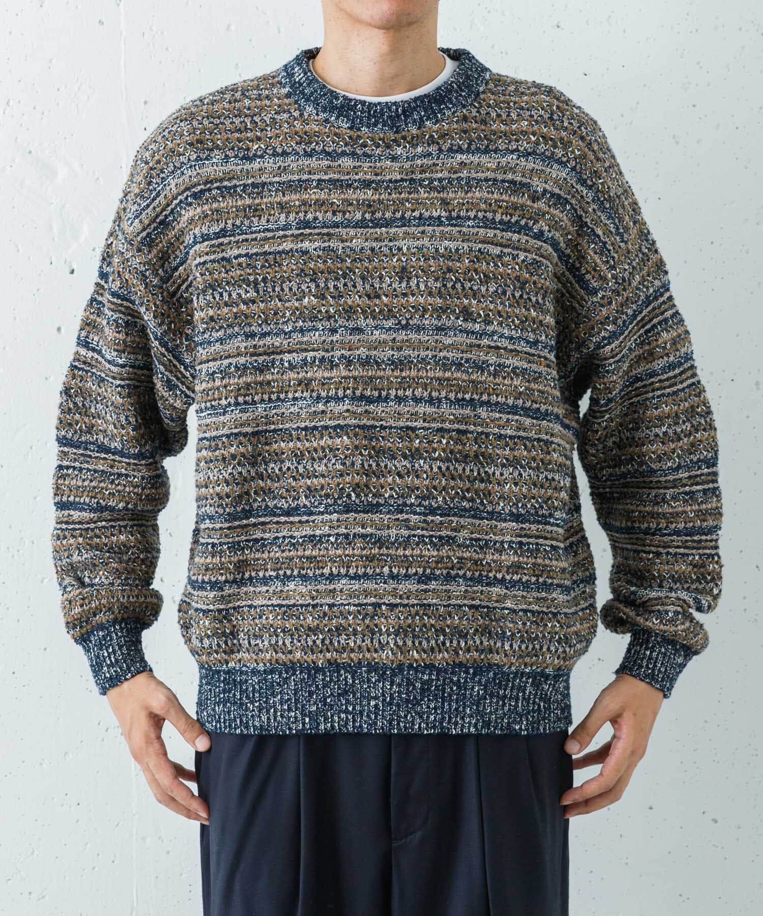 URBAN RESEARCH「『別注』crepuscule&times;URBAN RESEARCH　Multi Border Mix CREW-NECK」|ニット・セーター|