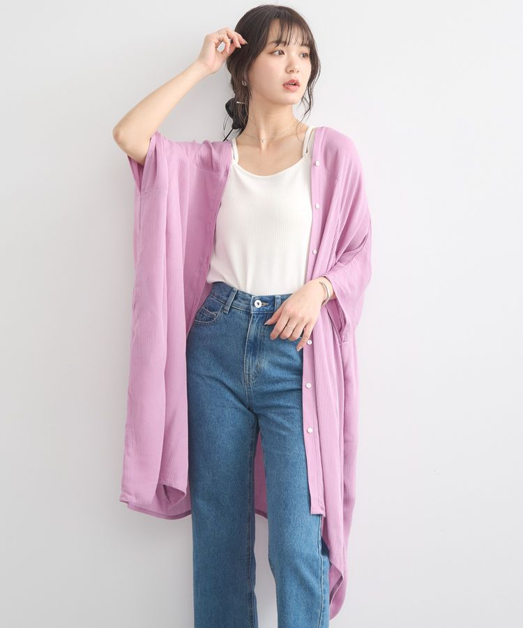 earth music&ecology「レーヨンビッグシャツチュニック」|チュニック|Purple
