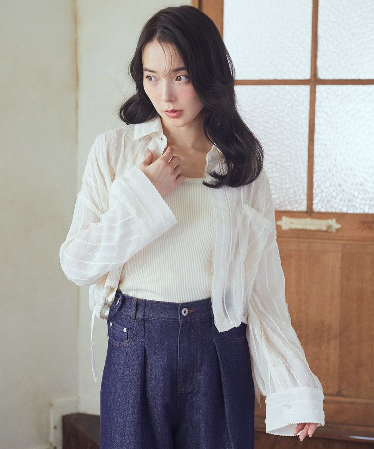 earth music&ecology「シアージャカードショートシャツ」|シャツ・ブラウス|