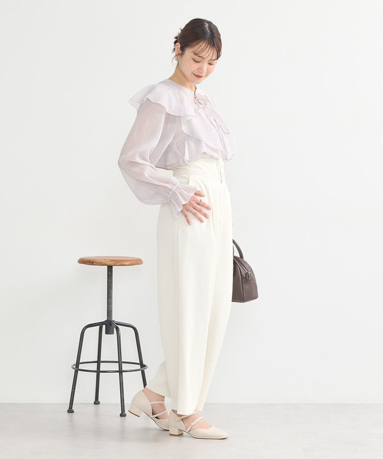 earth music&ecology「シアーラッフルショートボレロ」|シャツ・ブラウス|