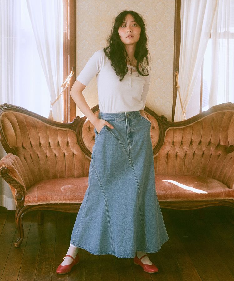 earth music&ecology「レースレイヤードリブプルオーバー」|Tシャツ・カットソー|