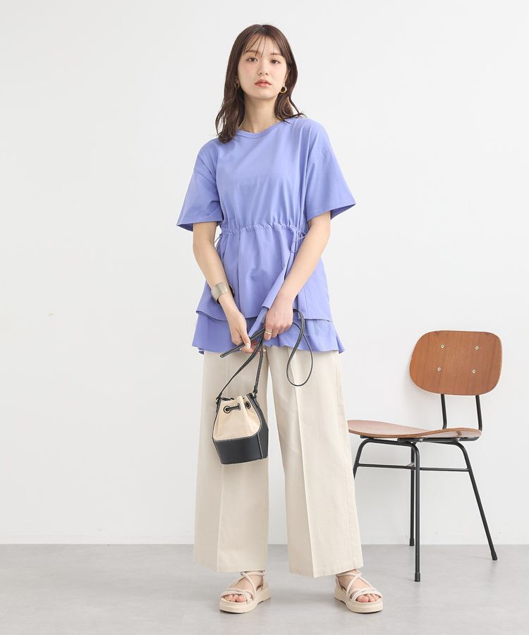 earth music&ecology「異素材ドッキングドロストチュニック」|チュニック|