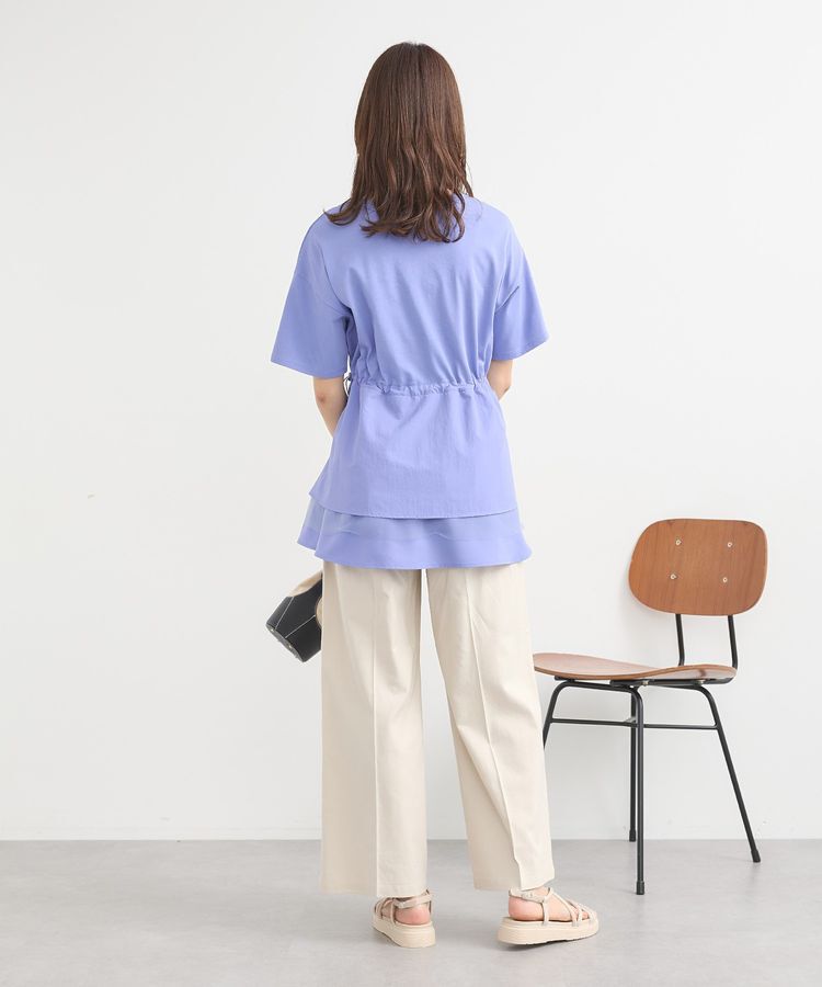 earth music&ecology「異素材ドッキングドロストチュニック」|チュニック|