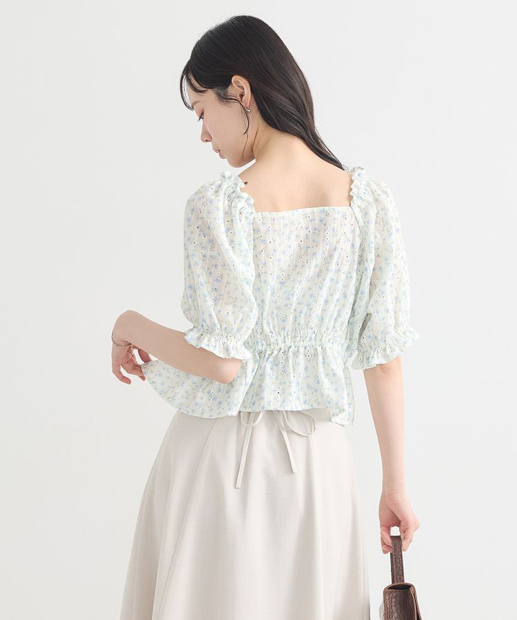 earth music&ecology「フラワー刺繍フリルヘムブラウス」|シャツ・ブラウス|