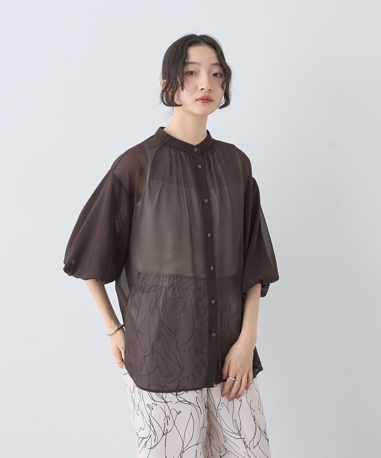 earth music&ecology「バルーンスリーブシアーシャツ」|シャツ・ブラウス|