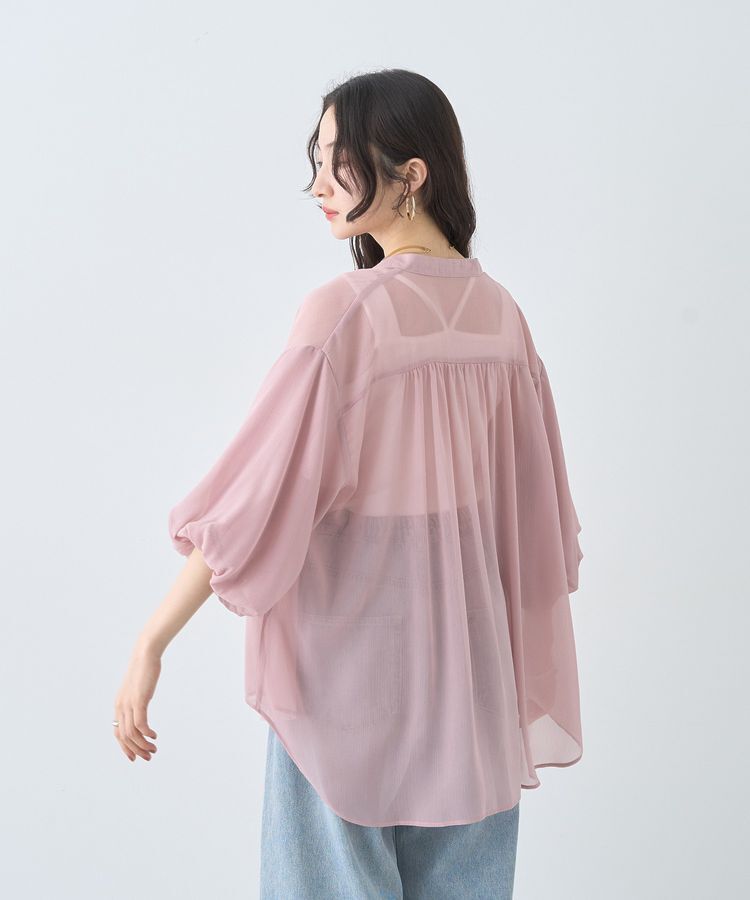 earth music&ecology「バルーンスリーブシアーシャツ」|シャツ・ブラウス|