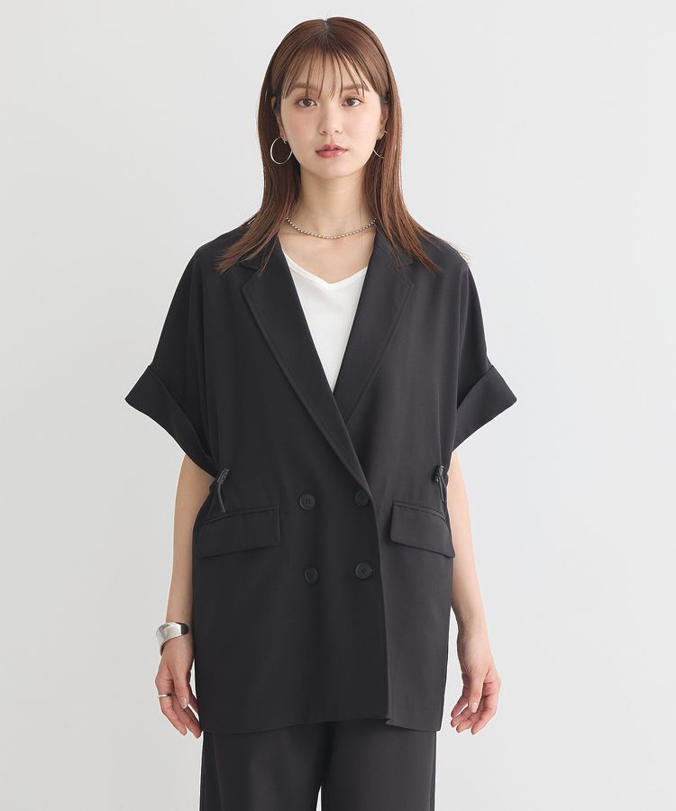 earth music&ecology「半袖サイドドロストジャケット」|テーラードジャケット|