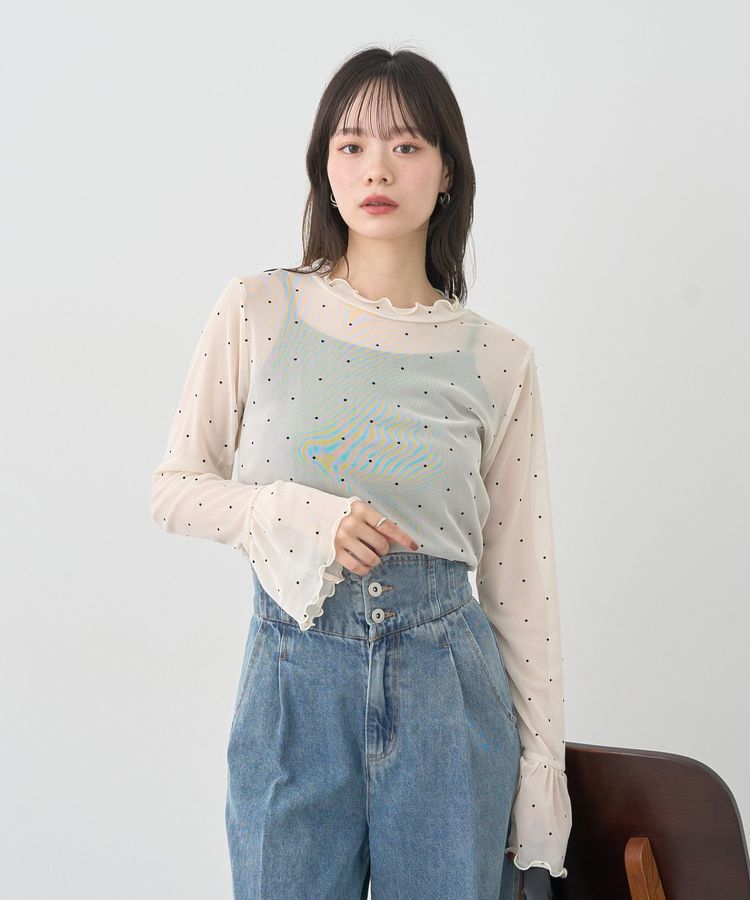 earth music&ecology「フロッキードットメロープルオーバー」|Tシャツ・カットソー|