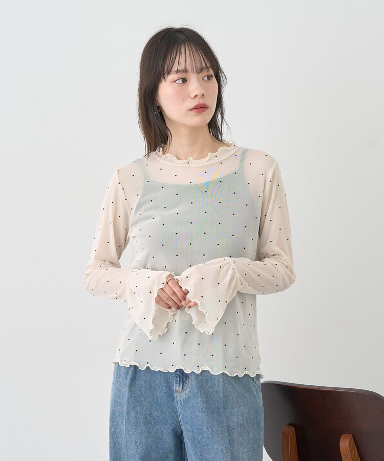 earth music&ecology「フロッキードットメロープルオーバー」|Tシャツ・カットソー|