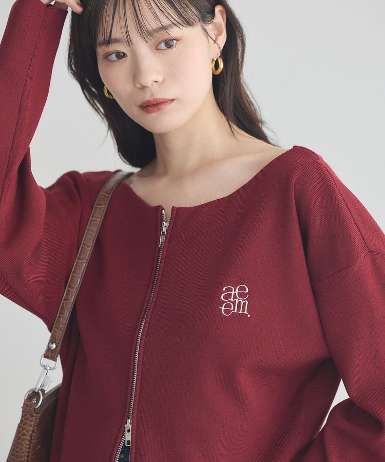 earth music&ecology「ダブルジップロゴニットプルオーバー」|ニット・セーター|