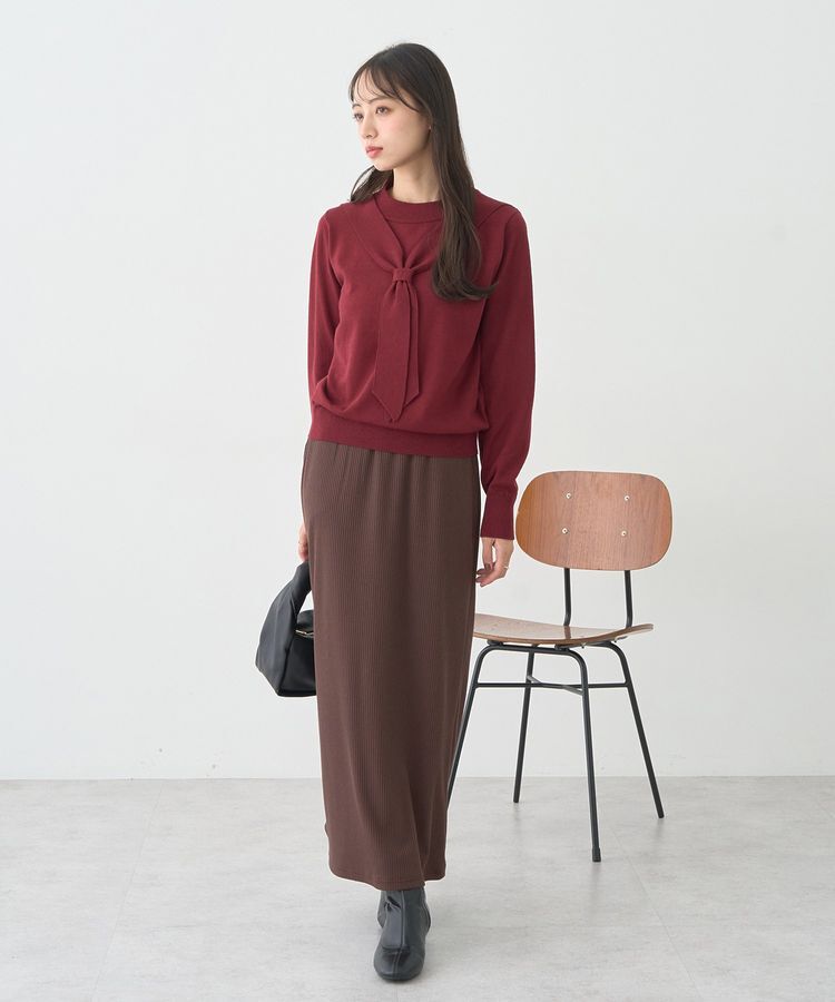 earth music&ecology「ボウタイニットプルオーバー」|ニット・セーター|