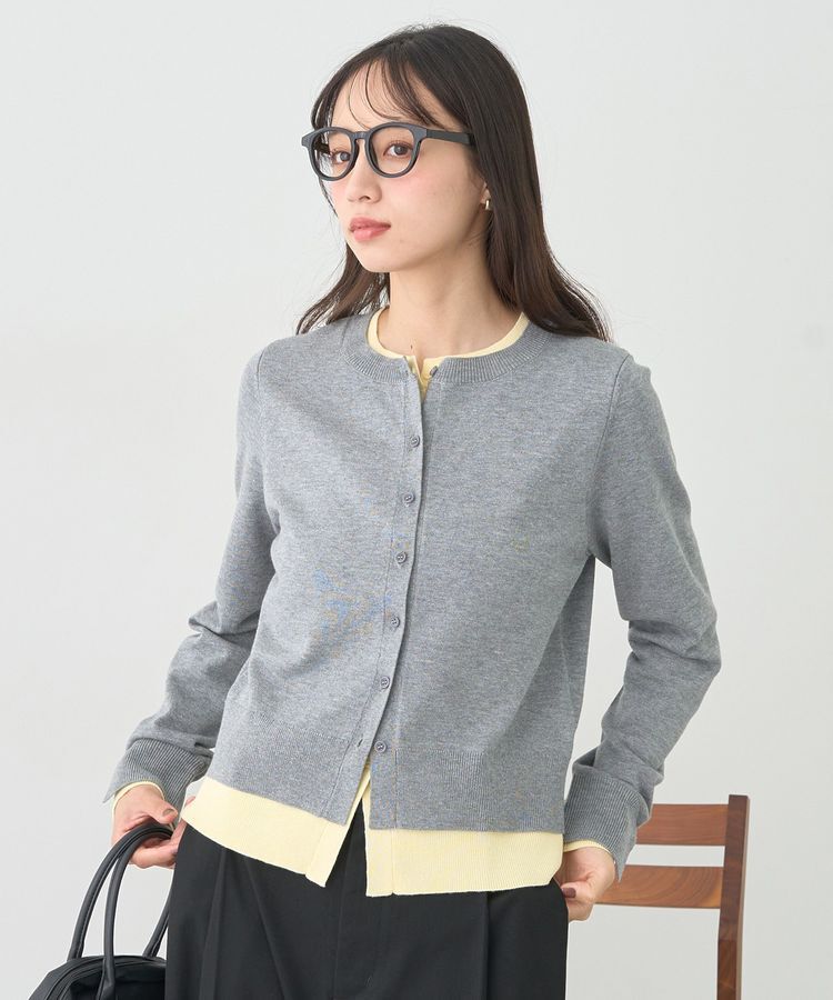 earth music&ecology「バイカラーレイヤード風カーディガン」|カーディガン|