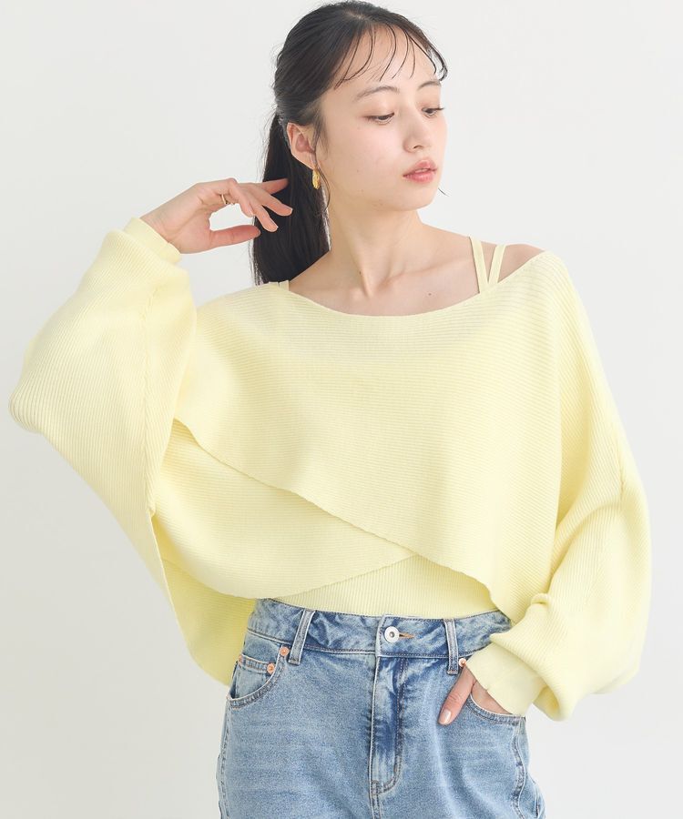 earth music&ecology「SET2点クロスニット＋キャミソール」|ニット・セーター|