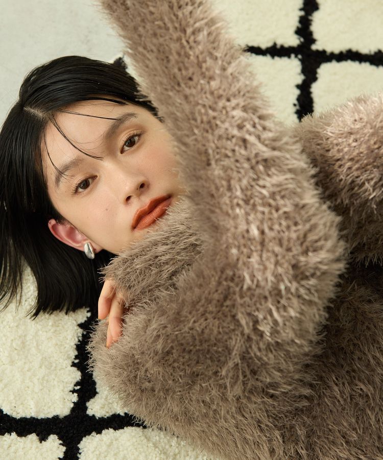 AMERICAN HOLIC「シャギーニットクルーネックカーディガン」|カーディガン|