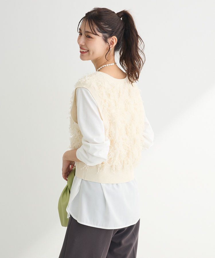 Green Parks「フリンジニットベスト」|ベスト・ジレ|